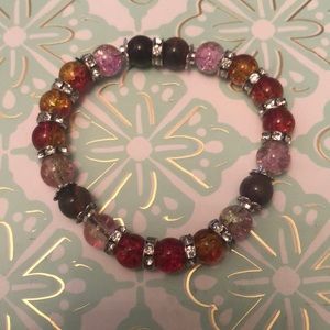 🌸Amethyst and Glass Bead Stretch Bracelet